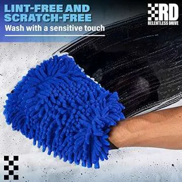 Relentless Drive Car Wash Mitt - Microfiber for Scratch-Free Shine