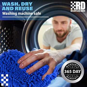 Relentless Drive Car Wash Mitt - Microfiber for Scratch-Free Shine