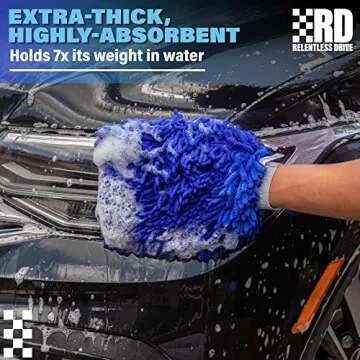 Relentless Drive Car Wash Mitt - Microfiber for Scratch-Free Shine