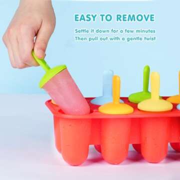 Miaowoof Silicone Popsicles Molds for Toddlers, 8-Cavity Non-BPA Premium Silicone Small Popsicle Molds, Ice Pop Mold with 8 Colorful Reusable Sticks for Kids (Red)