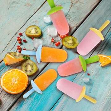 Miaowoof Silicone Popsicles Molds for Toddlers, 8-Cavity Non-BPA Premium Silicone Small Popsicle Molds, Ice Pop Mold with 8 Colorful Reusable Sticks for Kids (Red)