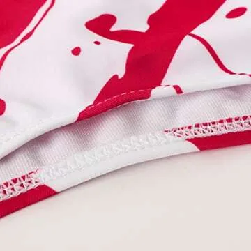 MOOSLOVER Women's Shirred Bandeau Bikini Top High Waisted Bottom 2 Piece Swimsuits Bikini Set(S,Blue red)