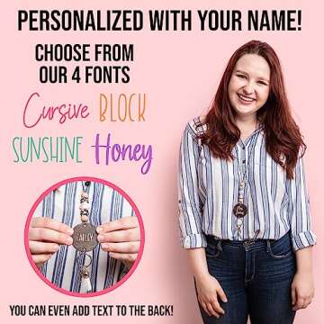 By the Graces Handmade Personalized Teacher Lanyard for Badges and Keys | Durable Beaded Lanyard with Breakaway Clasp & Name | Scratch Resistant Name Tag | Cute Teacher Lanyard | Sparkly Lanyard