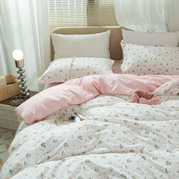 VM VOUGEMARKET Flower Duvet Cover Set for Girls
