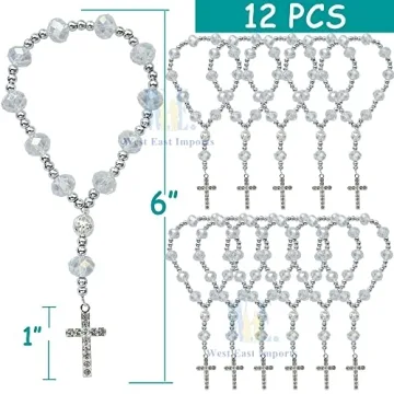 Clear Crystal Rosary Bracelets - Ideal Wedding & Baptism Favors