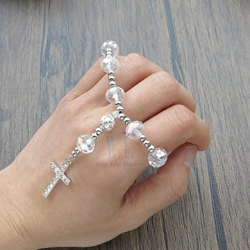 Clear Crystal Rosary Bracelets - Ideal Wedding & Baptism Favors