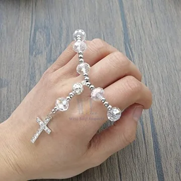Clear Crystal Rosary Bracelets - Ideal Wedding & Baptism Favors