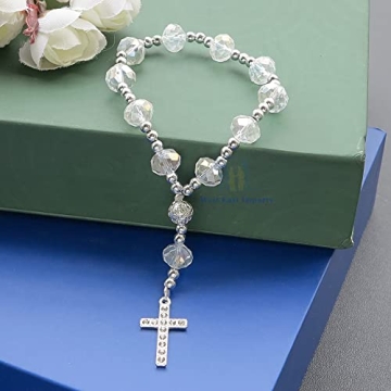 Clear Crystal Rosary Bracelets - Ideal Wedding & Baptism Favors