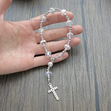 Clear Crystal Rosary Bracelets - Ideal Wedding & Baptism Favors
