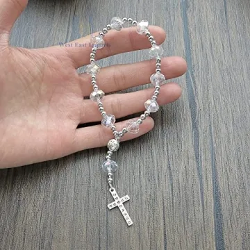 Clear Crystal Rosary Bracelets - Ideal Wedding & Baptism Favors