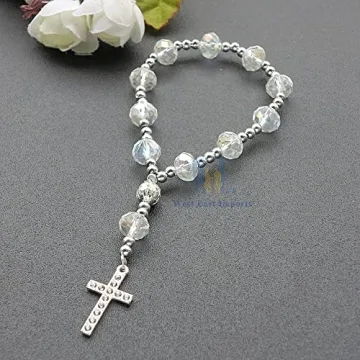Clear Crystal Rosary Bracelets - Ideal Wedding & Baptism Favors