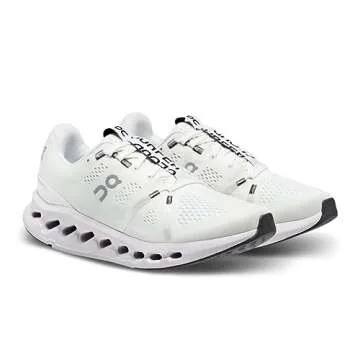 On Women's Cloudsurfer Sneaker, White/Frost, 8.5
