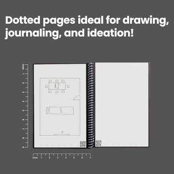 Rocketbook Core Reusable Spiral Notebook, Executive Size 6x8.8, Navy Blue - Dotted Pages, App-Connected, Erasable, Durable Cover, Ideal for School, Work, and Creative Projects
