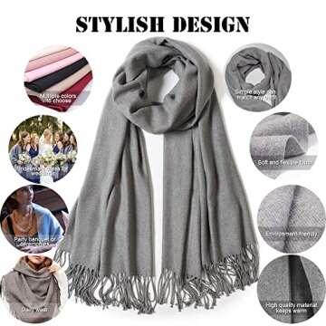 FURTALK Winter Scarf for Women Pashmina Shawl Wraps Cashmere Feel Warm Fashion Blanket Scarves