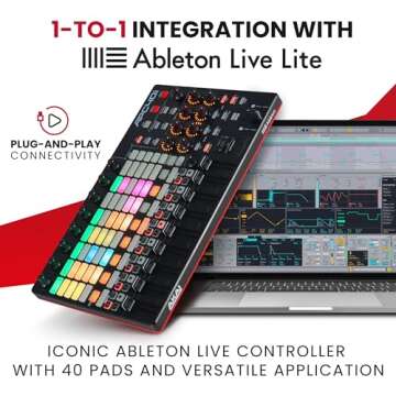 Akai Professional APC40 MKII - USB MIDI Controller for 1 to 1 Mapping with Ableton Live Lite with 5x...