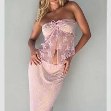 Sexy 2 Piece Midi Dress for Summer Fashion - BHMAWSRT