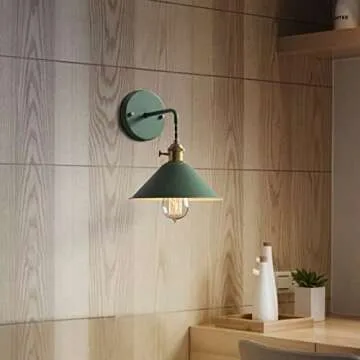 FIRVRE Green Wall Sconce Lamp with ON/Off Switch