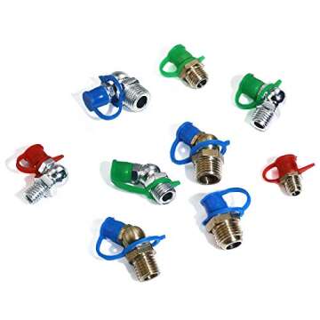 Boeray 800pcs M6 M8 M10 Polyethylene Plastic Oil Grease Gun Zerk Fitting Dust Cover Cap Cover Assortment Kits,Red Blue Green