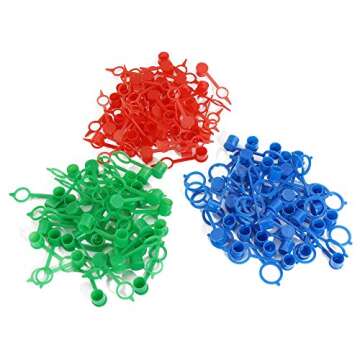 Boeray 800pcs M6 M8 M10 Polyethylene Plastic Oil Grease Gun Zerk Fitting Dust Cover Cap Cover Assortment Kits,Red Blue Green