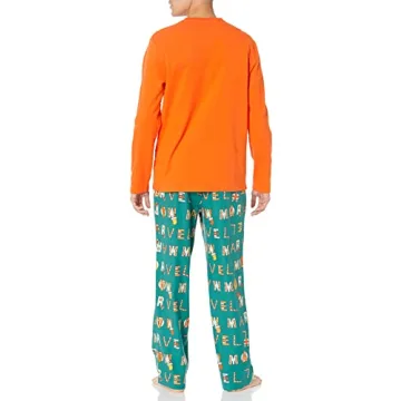 Men's Disney & Marvel Flannel Pajama Set - Festive PJs