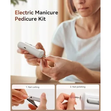 Portable Electric Manicure Pedicure Kit with Clippers