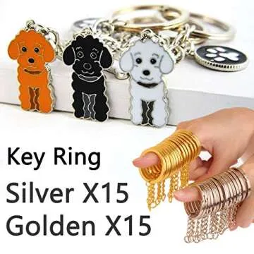 Key Chains for Crafts, 30Pcs Keychain Rings Chain, Split Key Ring Suitable for Keychain, Crafts, Jewelry Making and DIY （Gold and silver）