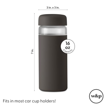 W&P Porter Glass Water Bottle with Silicone Sleeve