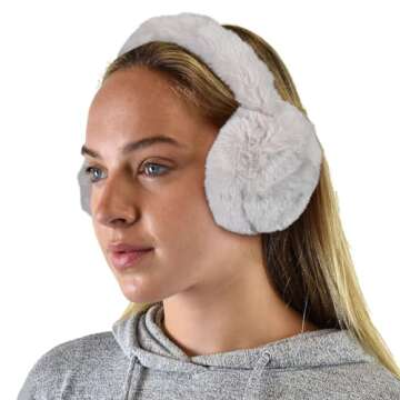 C.C Soft Winter Warm Adjustable Headband Ear Warmer Earmuffs, Furry Beige