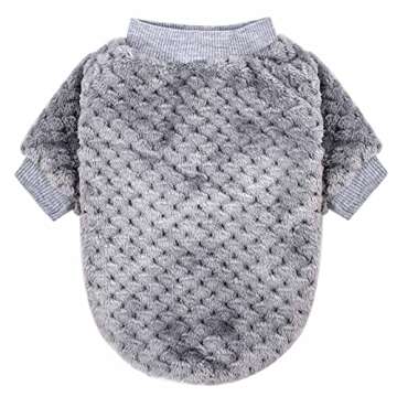 Dog Sweater, 2 Pack Dog Sweaters for Small Medium Dogs or Cat, Warm Soft Flannel Pet Clothes for Dogs Girl or Boy, Dog Shirt Coat Jacket (Small, Grey+Sky Blue)