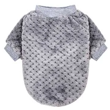 Dog Sweater, 2 Pack Dog Sweaters for Small Medium Dogs or Cat, Warm Soft Flannel Pet Clothes for Dogs Girl or Boy, Dog Shirt Coat Jacket (Small, Grey+Sky Blue)