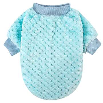 Dog Sweater, 2 Pack Dog Sweaters for Small Medium Dogs or Cat, Warm Soft Flannel Pet Clothes for Dogs Girl or Boy, Dog Shirt Coat Jacket (Small, Grey+Sky Blue)