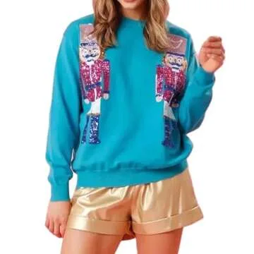 Sparkle Nutcracker Christmas Sweatshirt for Women