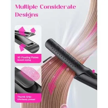 Wavytalk Airflow Styler Curling Iron, Cool Curl, 360° Cool Air Lock in Style for Lasting Curls, Reduces Damage, 2 in 1 Hair Straightener and Curler, 1 Inch, Anti-Scald for Short Long Hair
