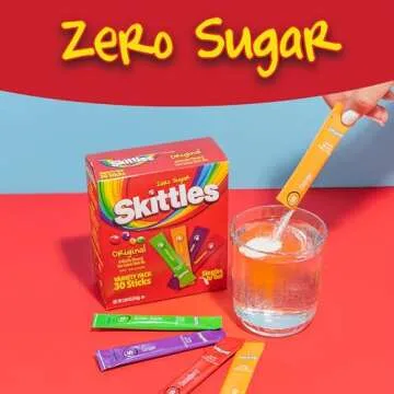 Skittles Singles To Go Variety Pack, Watertok Powdered Drink Mix, Zero Sugar, Low Calorie, Includes 4 Flavors: Green Apple, Strawberry, Grape, Orange, 1 Box (40 Single Servings)