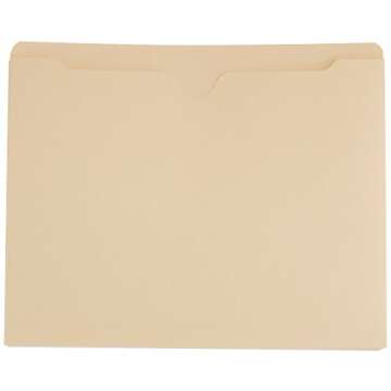 Amazon Basics File Folders Jacket, Reinforced Straight-Cut Tab, Flat-No Expansion, Letter Size, Manila, 100-Pack - AMZ600