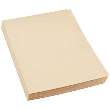 Amazon Basics File Folders Jacket, Reinforced Straight-Cut Tab, Flat-No Expansion, Letter Size, Manila, 100-Pack - AMZ600