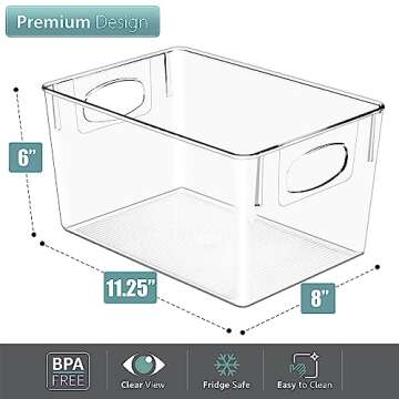 Sorbus Large Clear Plastic Storage Bins for Home Organization
