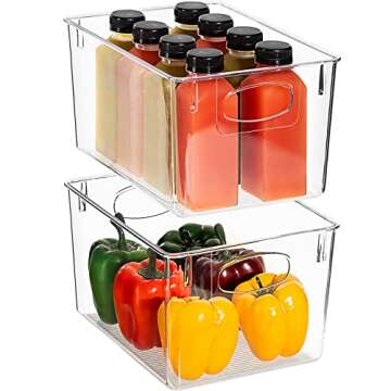 Sorbus Large Clear Plastic Storage Bins for Home Organization