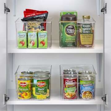 Sorbus Large Clear Plastic Storage Bins for Home Organization