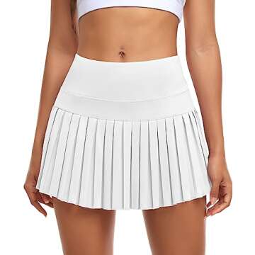 JoyGirl Womens Pleated Tennis Skirt with Shorts High Waisted Golf Skort Mini Skirt Workout Skirt Athletic Skorts with Pockets
