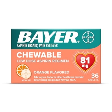 Bayer Chewable Low Dose Aspirin - 36-Count Chewable Tablets Value Pack (9 Packs)