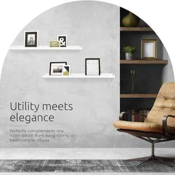 Kiera Grace Floating Shelves for Wall, Engineered Wood Picture Frame Wall Shelves, Easy to Assemble Display Shelves, Ideal for Home Decor, Pack of 1, 23" L x 4" W x 2" H, Black