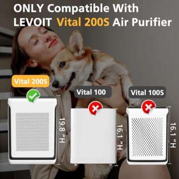 Vital 200S Pet Care Replacement Filter for LEVOIT Vital 200S and Vital 200S-P Air Purifier, H13 True HEPA and Activated Carbon Filter, Vital 200S-RF-PA, 2 Pack, Yellow