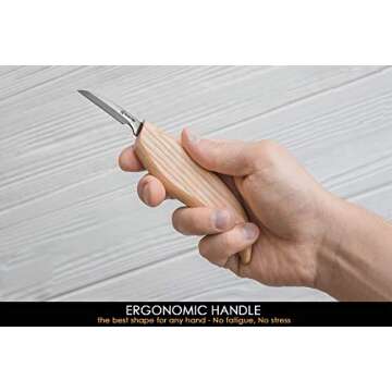 BeaverCraft Wood Carving Detail Knife C8 1.5" Whittling Knife for Detail Wood Carving Craft Knife - Chip Carving Knife Wood Carving Tools for Beginners and Kids