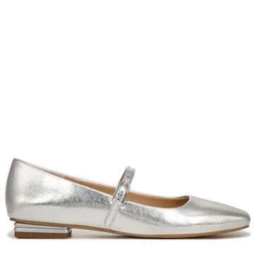 Franco Sarto Women's Tinsley Mary Jane Flats in Silver Metallic