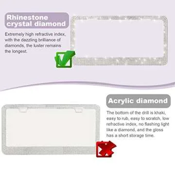 QUANQIUFEI Rhinestone License Plate Frames for Women