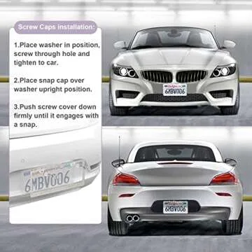 QUANQIUFEI Rhinestone License Plate Frames for Women