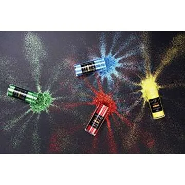 Arteza Fine Glitter, Set of 54 Colors, Shaker Jars (0.34oz/9.6 g) Glow Under UV Black Light, Extra Fine, Art Supplies for DIY Crafts