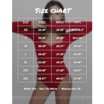 PUMIEY Bodysuits for Women Long Sleeve Sweetheart Neck Body Suits T Shirt Tops, Ruby Small