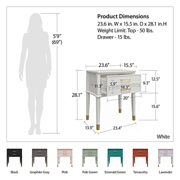 CosmoLiving by Cosmopolitan Westerleigh End Table, White